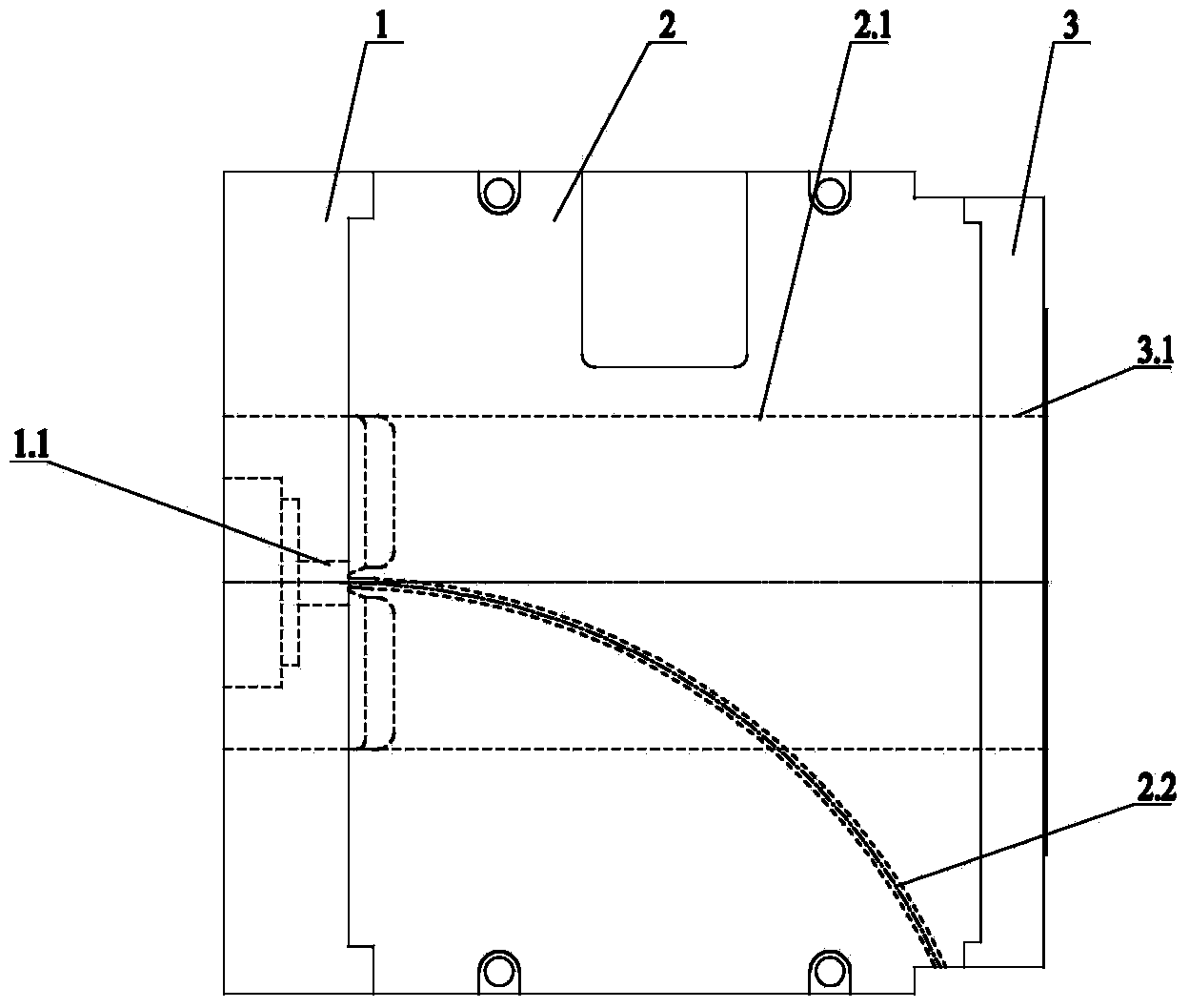 Extrusion equipment and production process of conductive stainless steel plate lateral feeding type composite conductive track