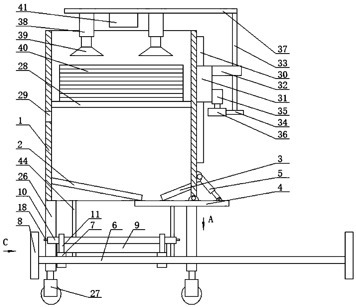 Rapid floor laying device for interior design