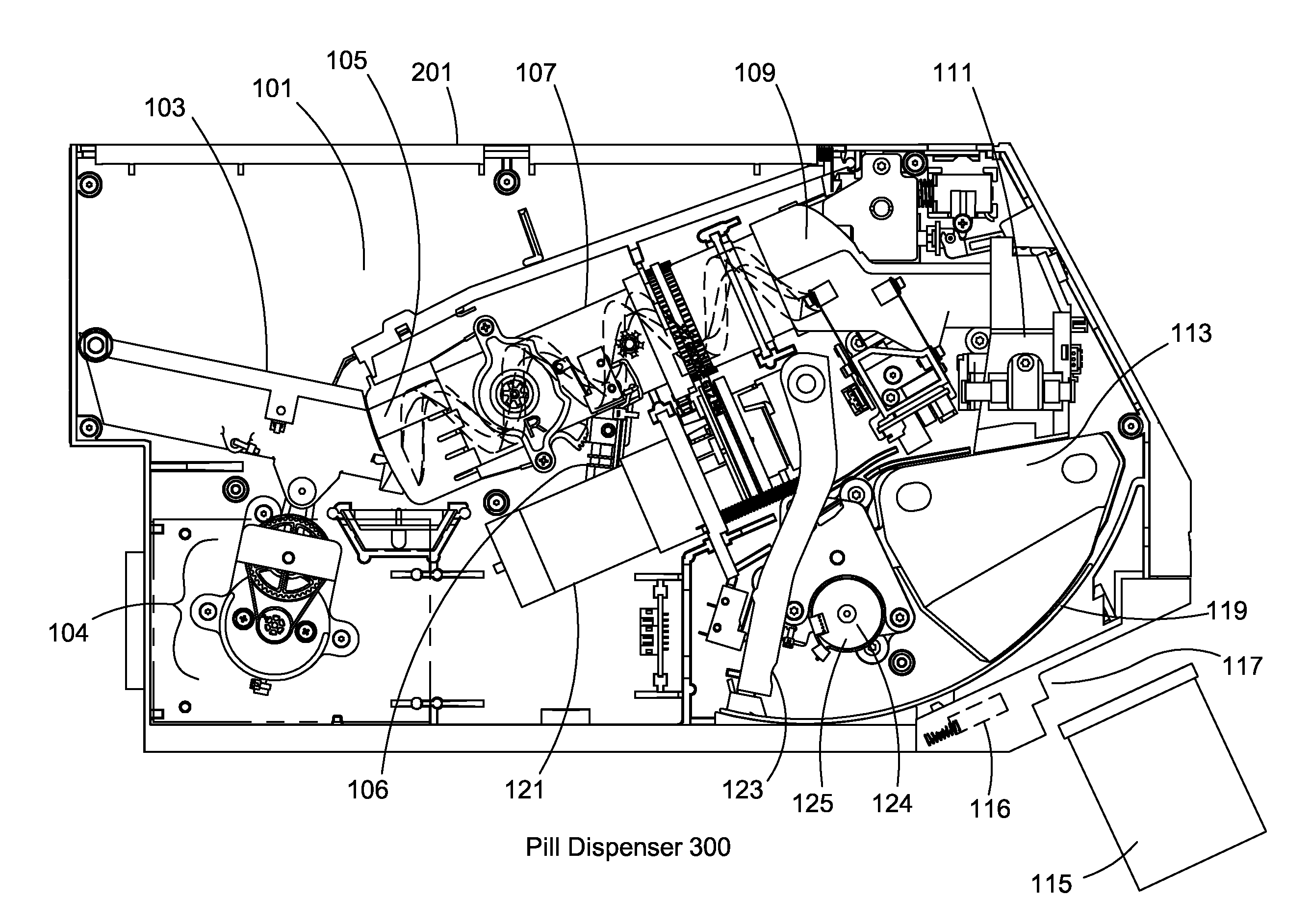 Apparatus for counting and dispensing pills with a vibrating plate