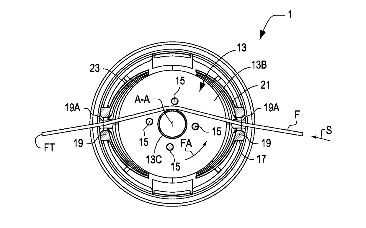 Trimmer head with members for simplifying the loading of the cutting line