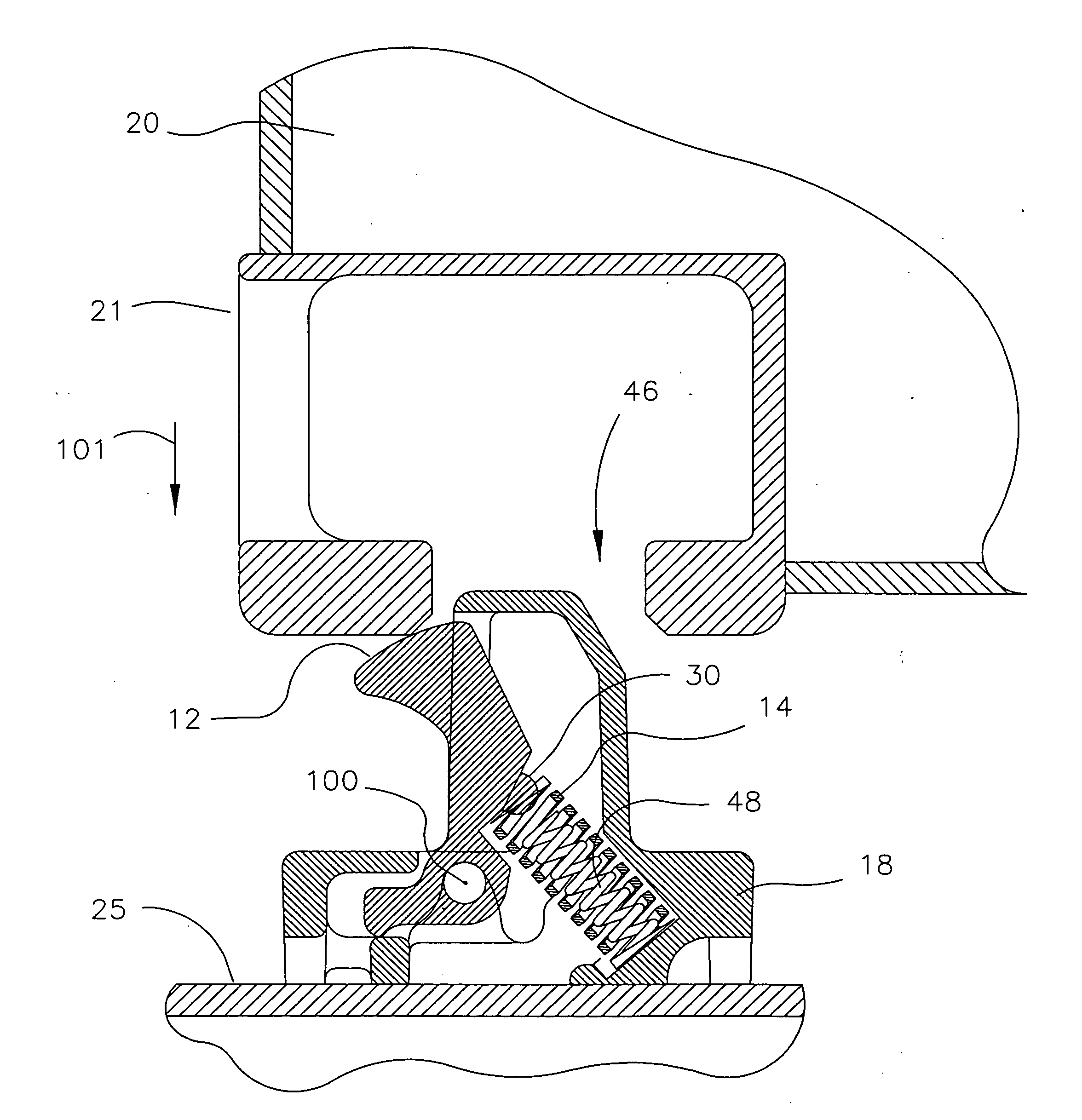 Latch device with variable latching resistance and method