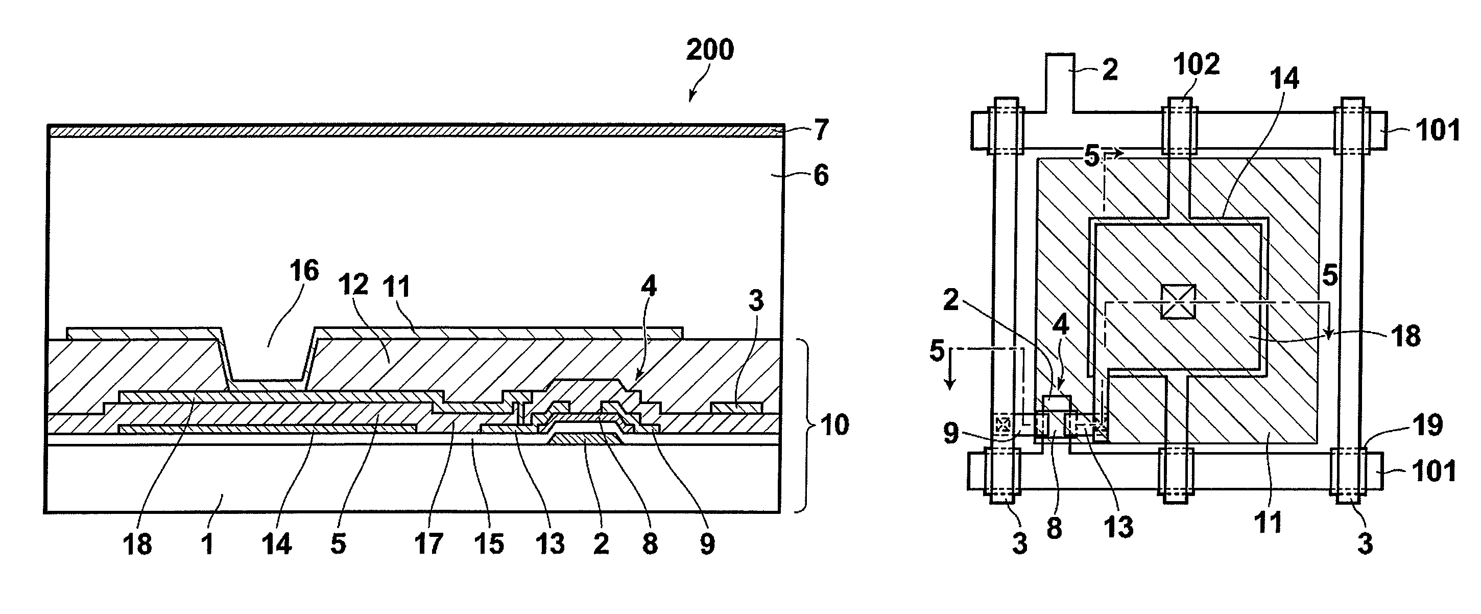 Image detector and radiation detecting system with separation of metal layers for bias, scan and data lines