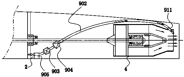 Single-direction negative-pressure water discharging system of engine compartment for power surfboard