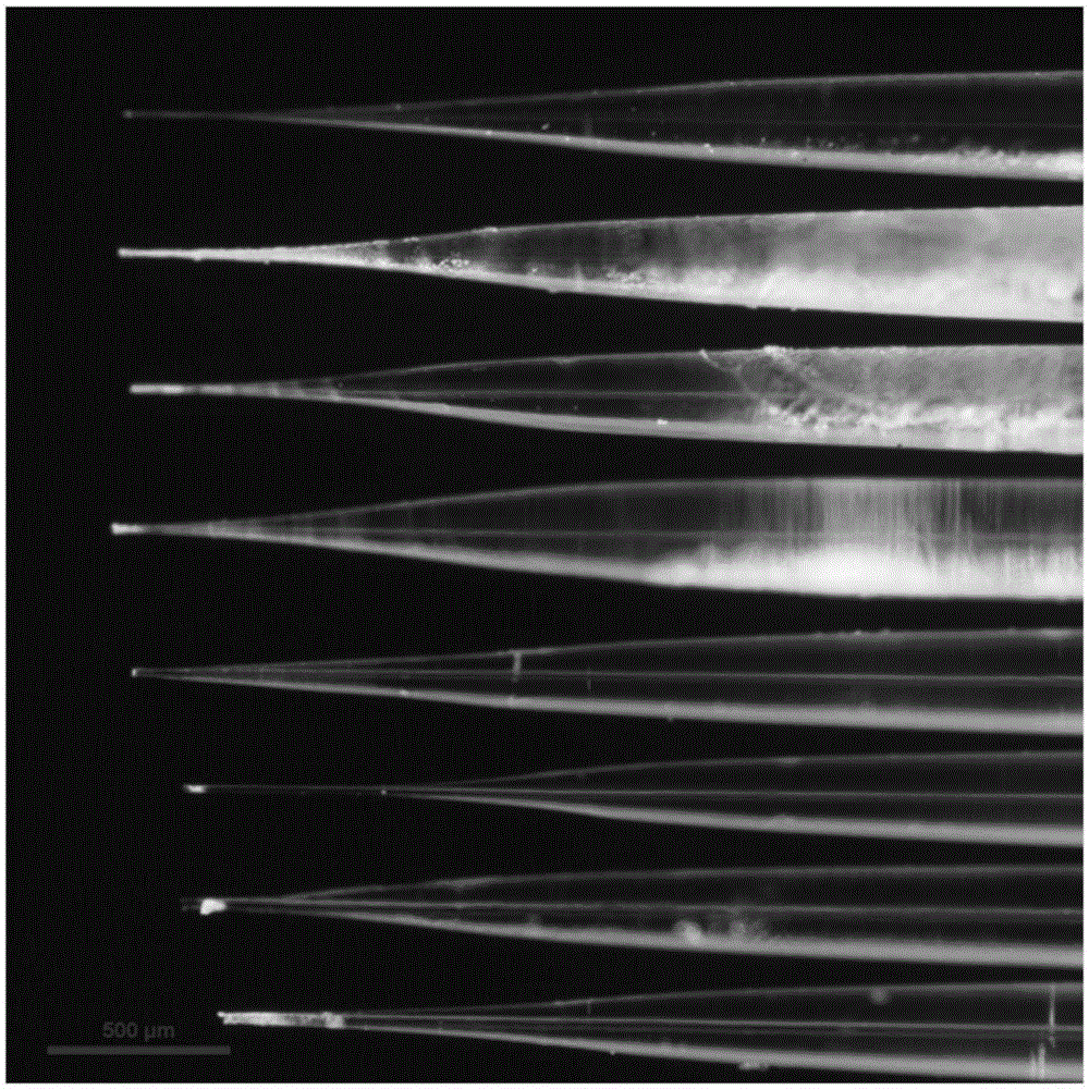 Method for preparing quartz needle by etching capillary tube by hydrofluoric acid