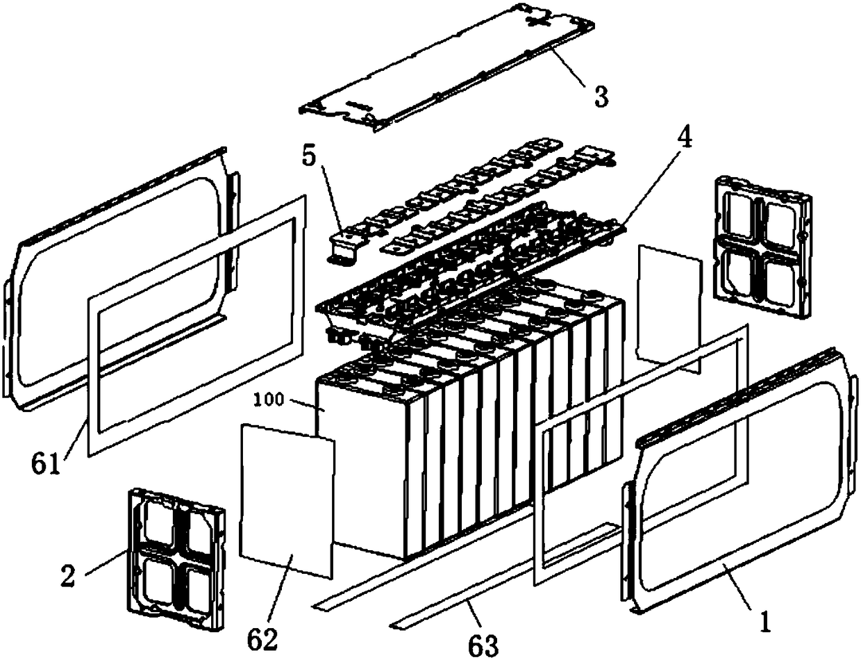 Square battery pack mounting structure