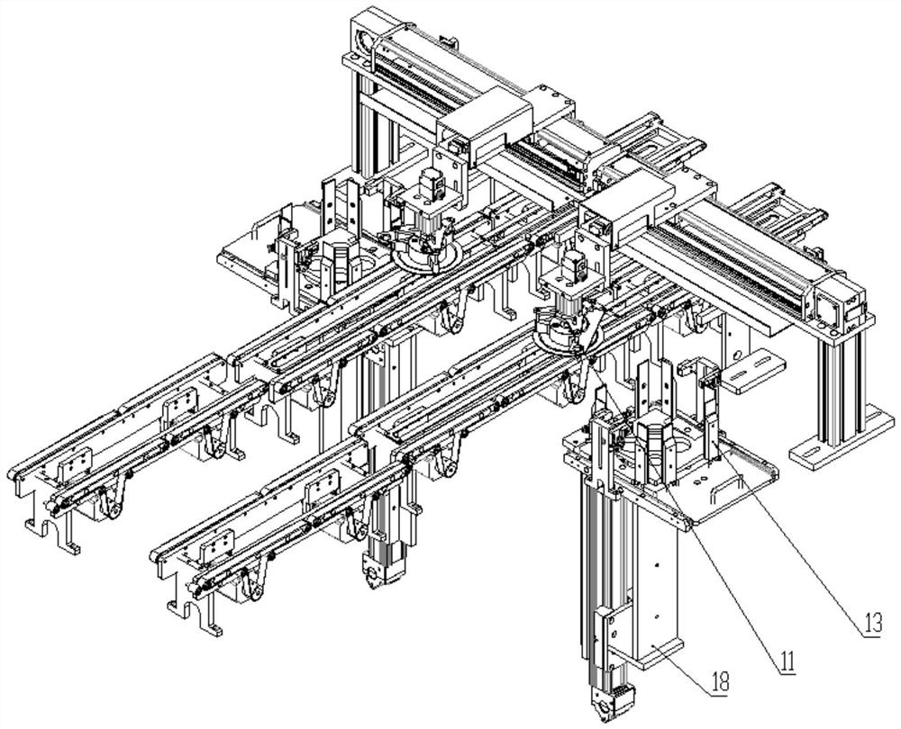 Solar cell production line track transfer and patching device