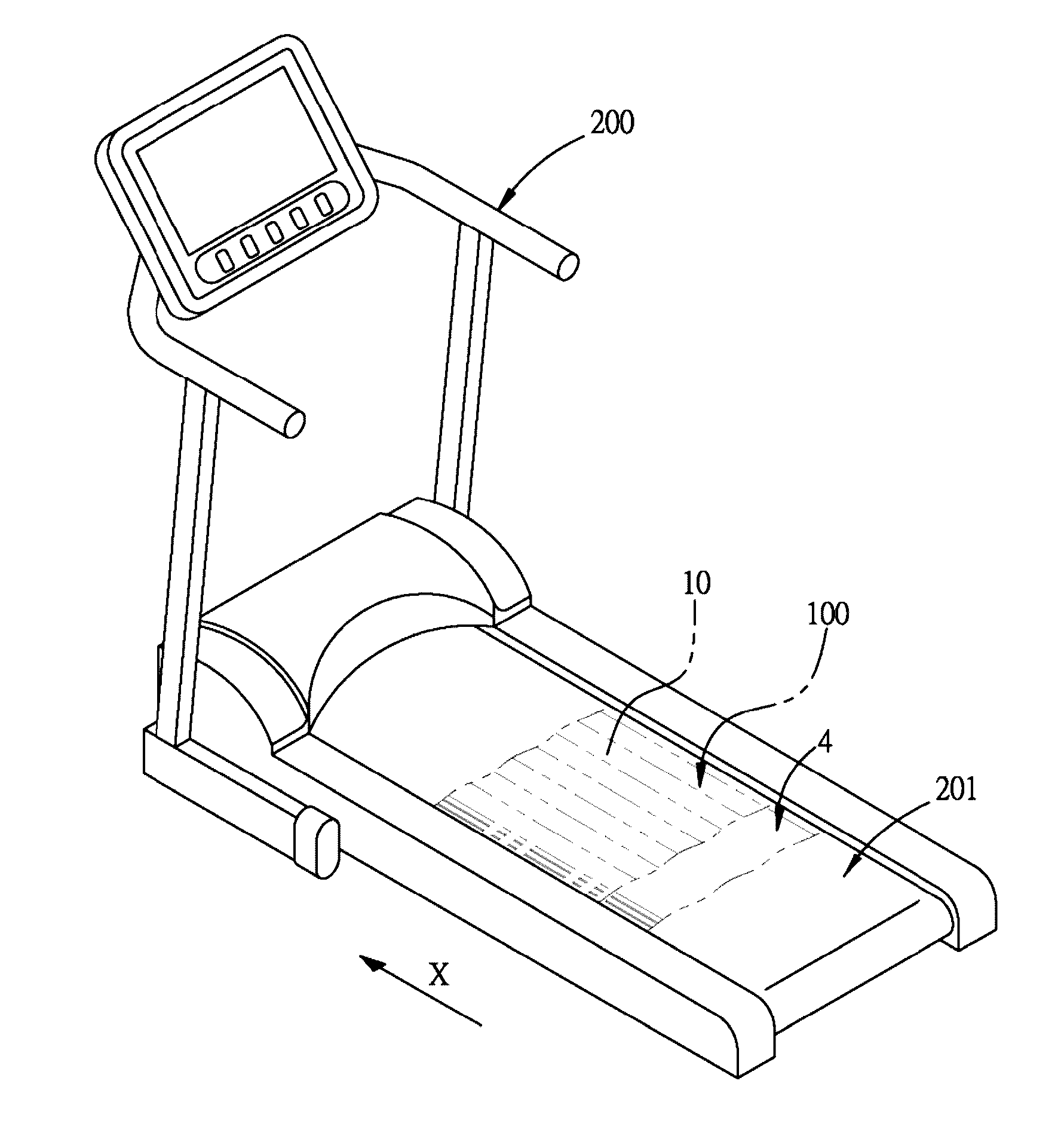 Buffer board structure of a treadmill