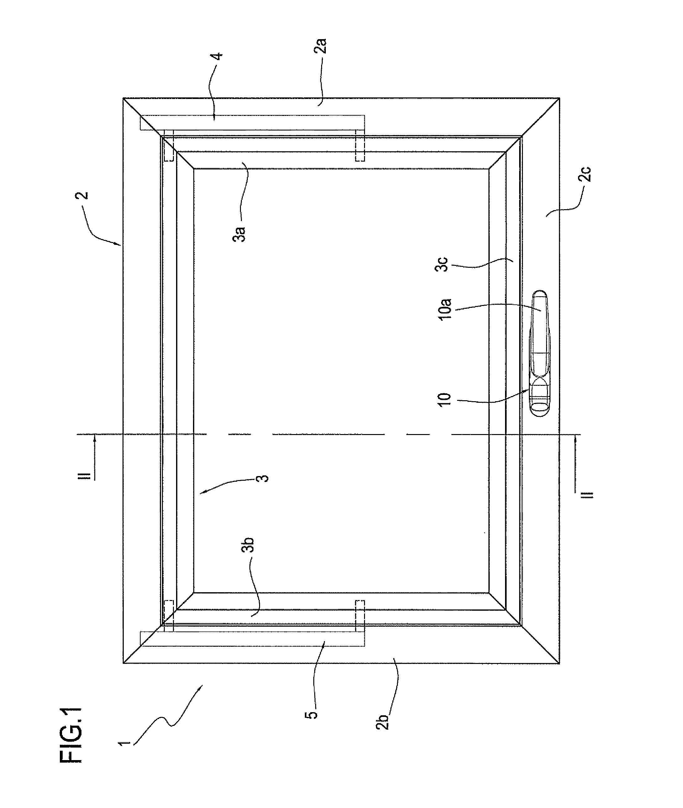 Awning window unit with an operating and closing slide unit for the movable frame of the window unit