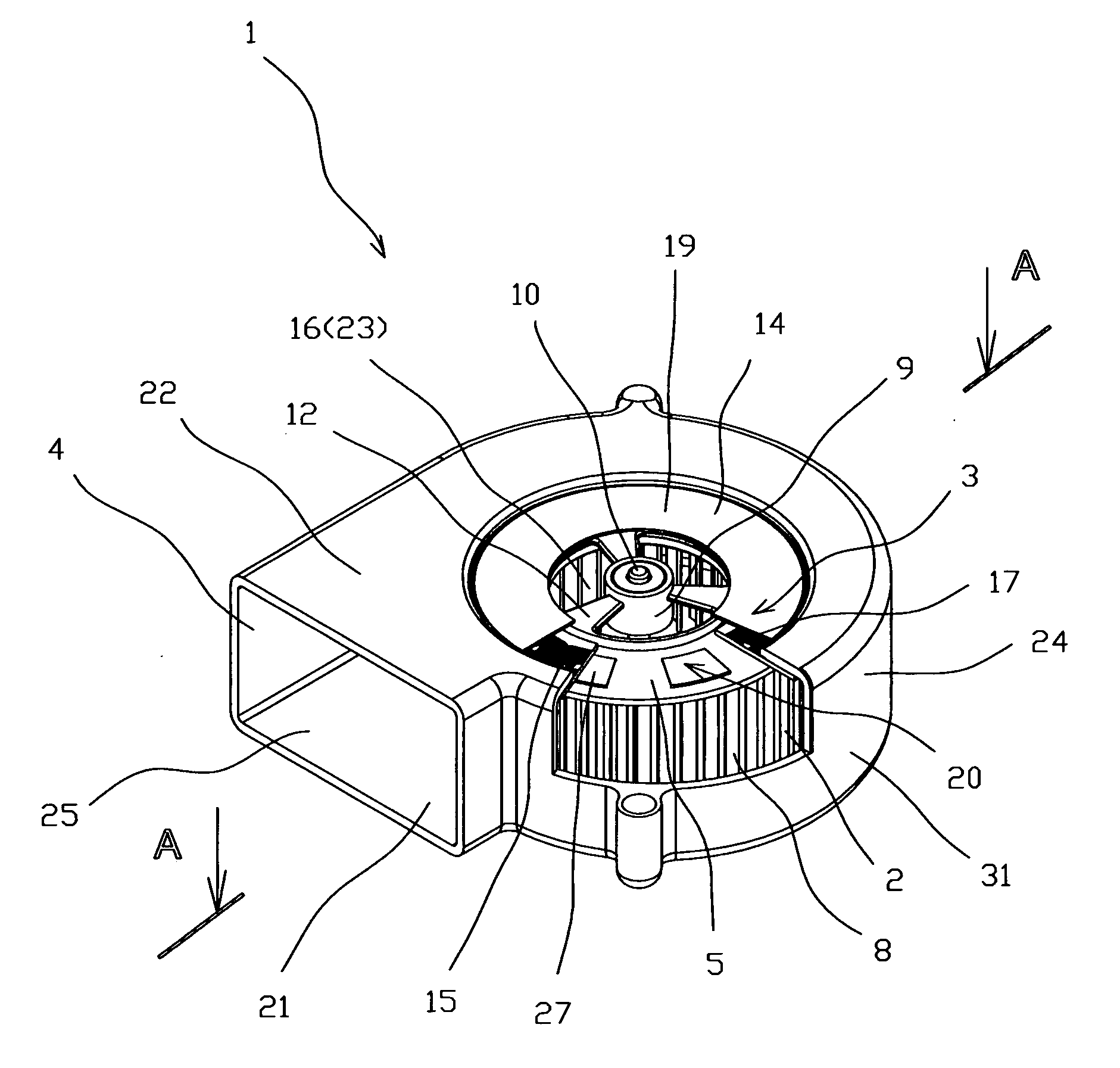 High efficient compact radial blower