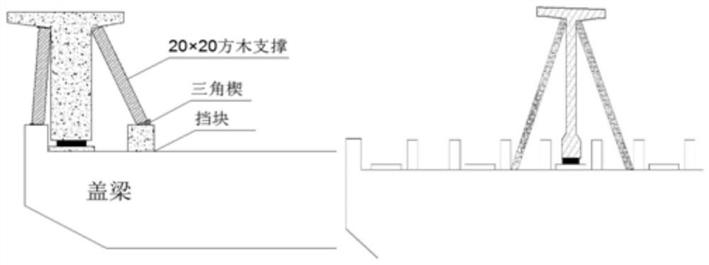 Construction method for prefabricating and installing T beam in bridging tunnel