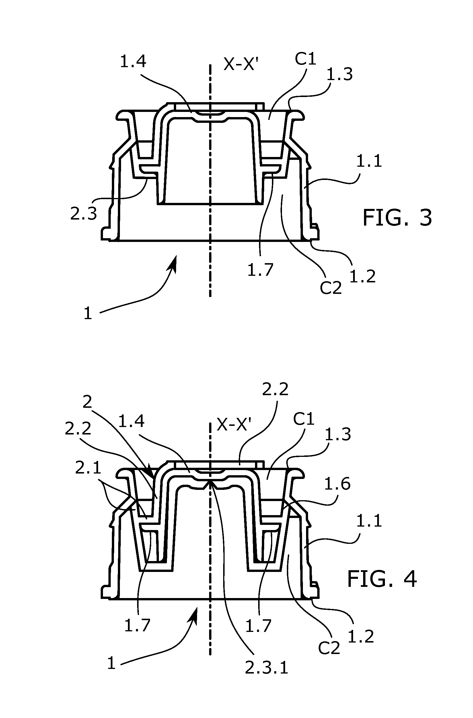 Structrual element for a bottle closure with means for showing its first use in nominal conditions