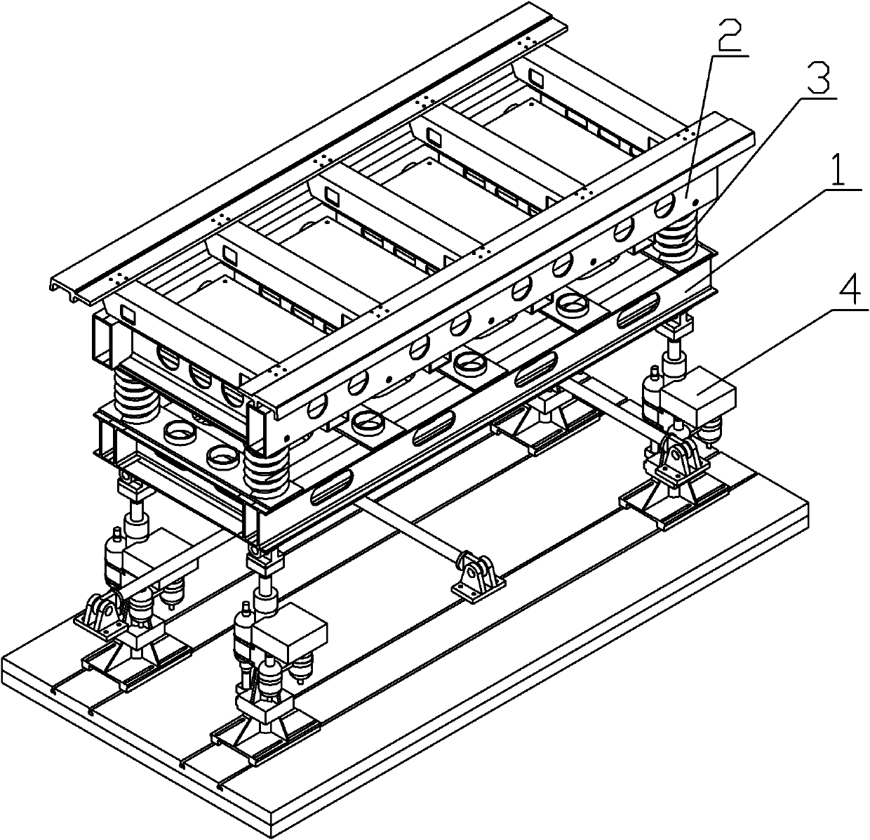 Electromechanical coupling vibration test device for maglev train