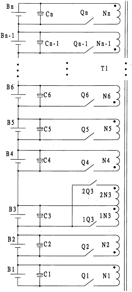 Battery equalizer formed by multi-winding transformer