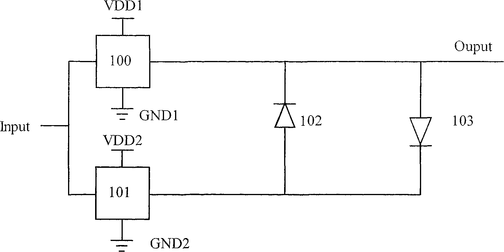 Anti-single-particle irradiation reinforcement circuit of CMOS integrated circuit