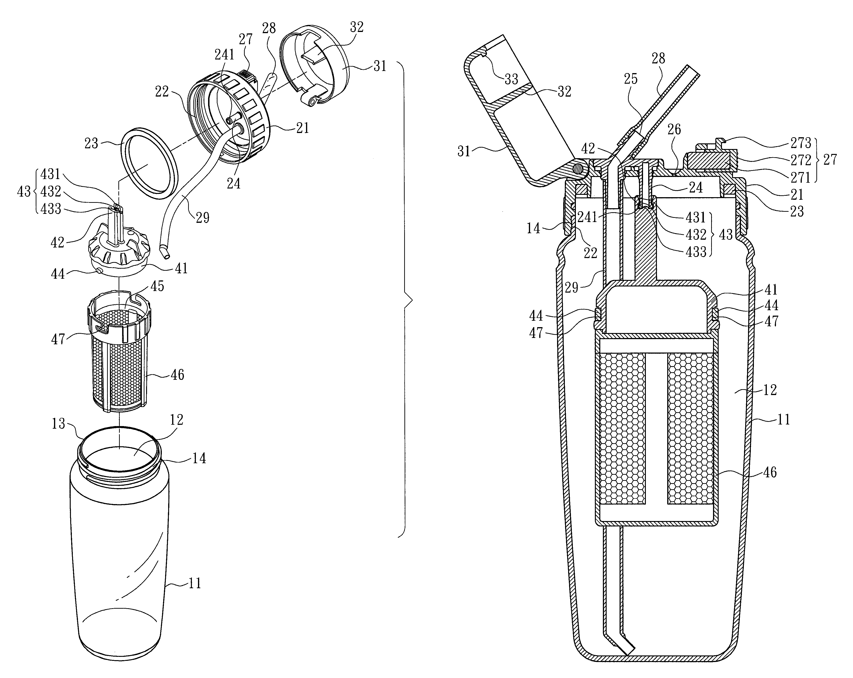 Container with an improved structure