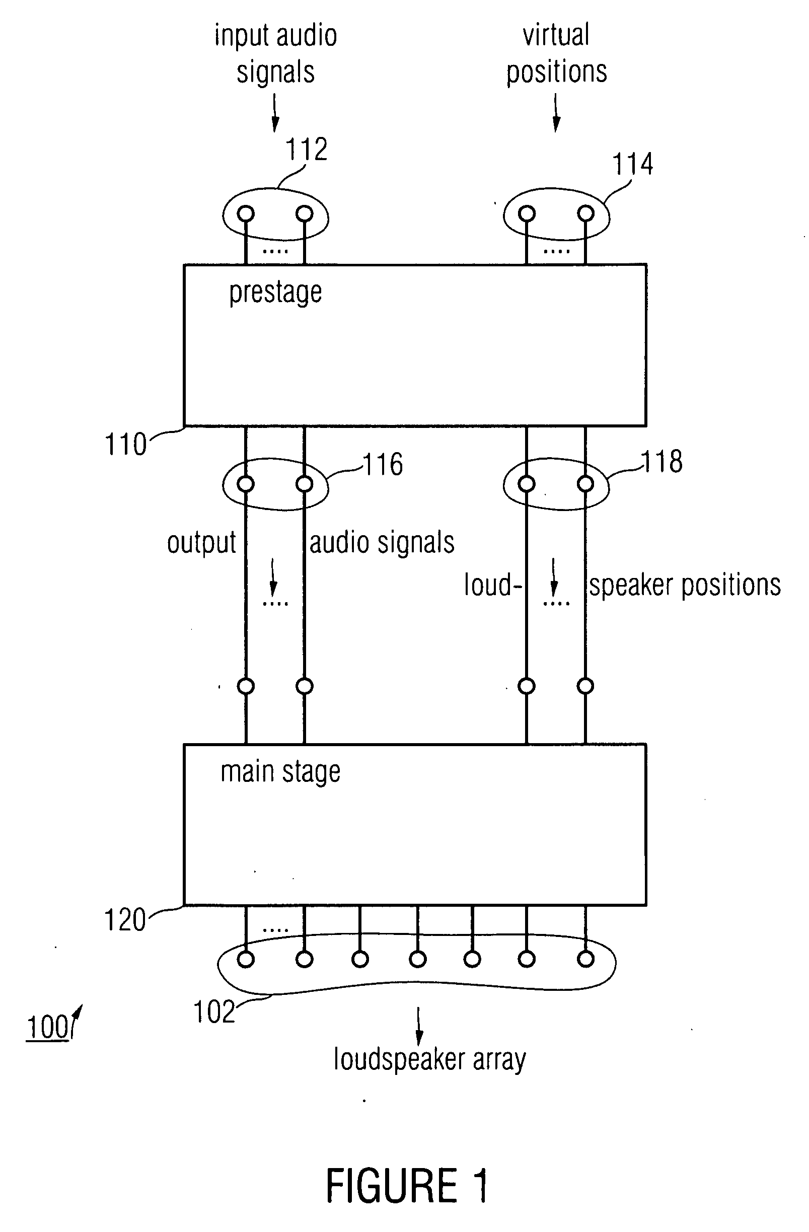 Apparatus and method for generating a number of loudspeaker signals for a loudspeaker array which defines a reproduction space