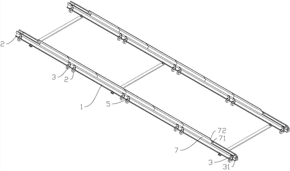 Strongly anti-vibration track for film and television flat car