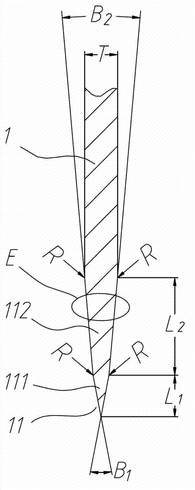 Cutting knife used for thermal cutting of plastic material