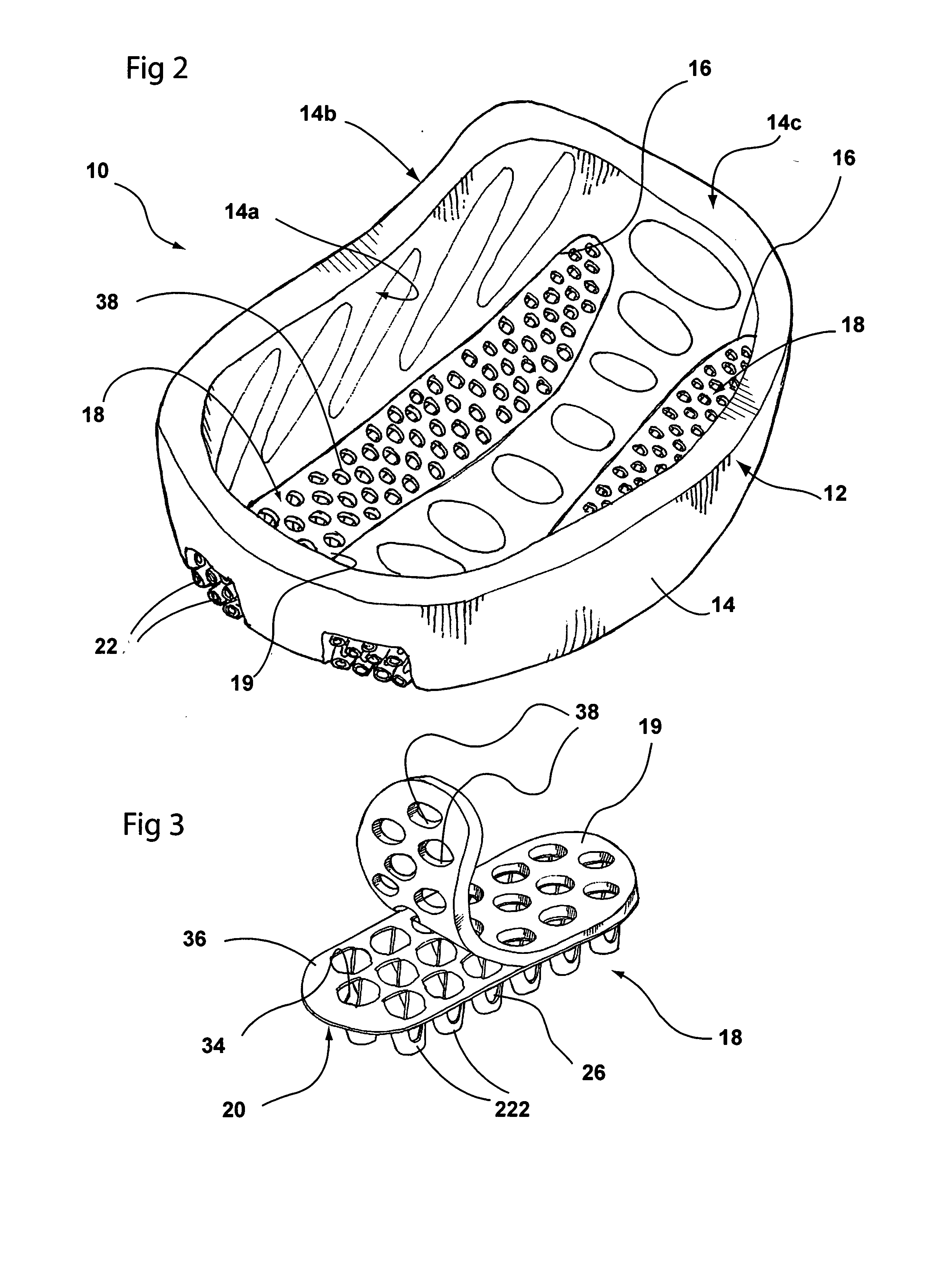 Shock absorbing and cooling structure