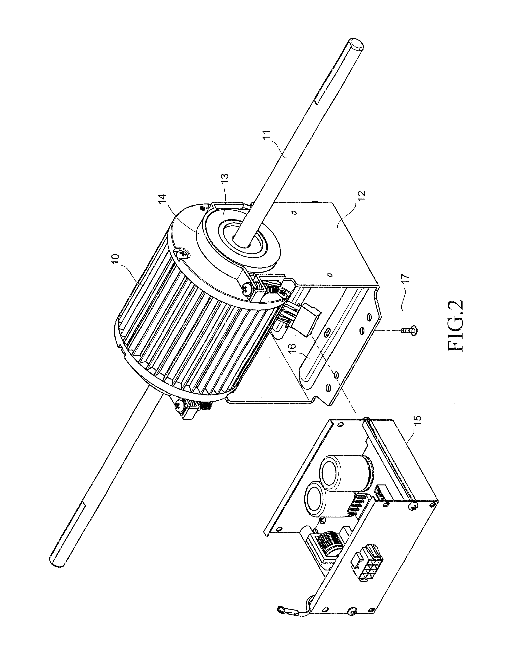 Assembly of driving device for brushless motor of air-conditioner