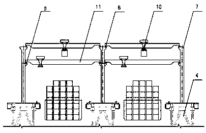 Plane-arranged small and medium-sized wharf and loading and unloading method thereof