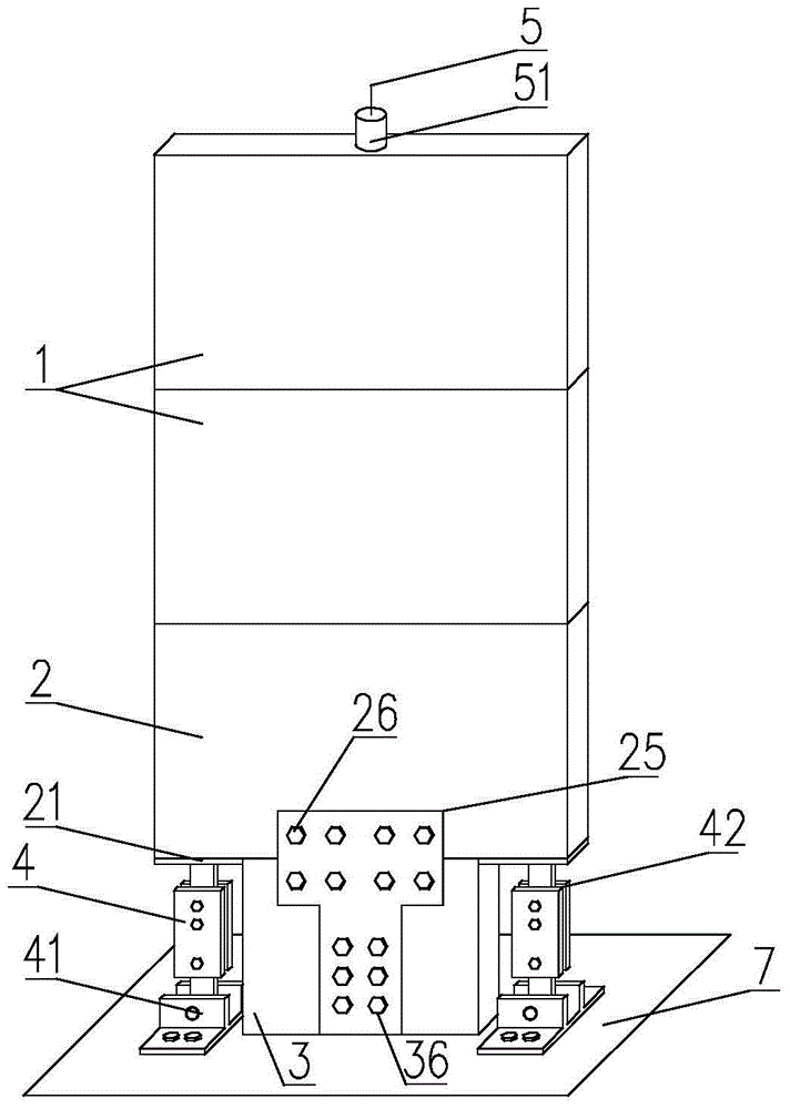 A self-resetting shear wall structure with frictional energy dissipation and easy repair at the bottom