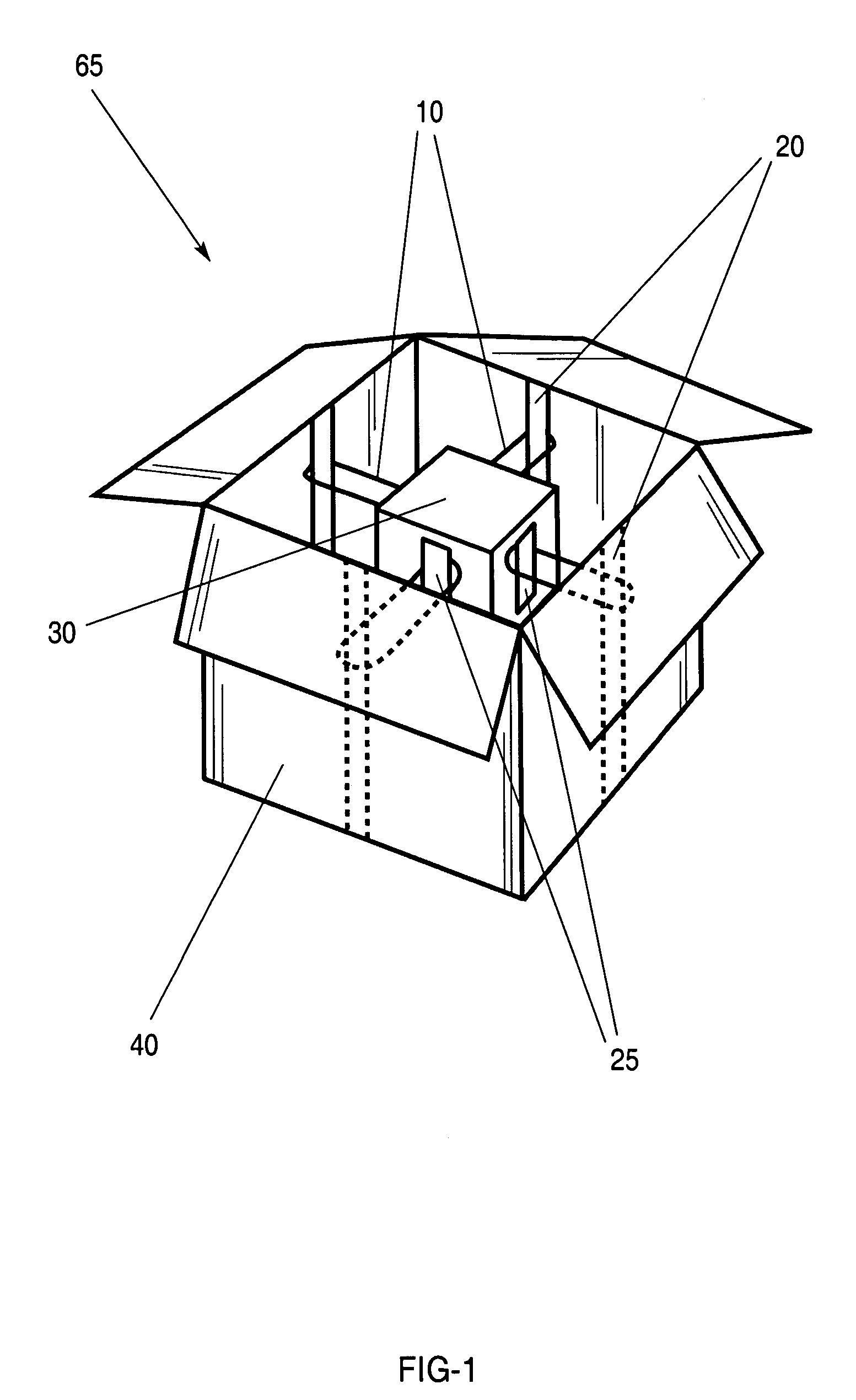 Method and apparatus for shock-absorbing packaging