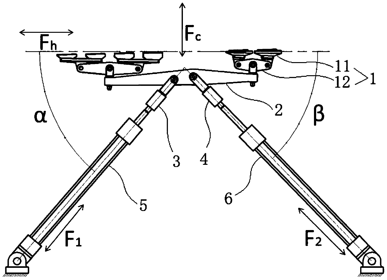 Fuselage lateral and heading load combined application device and load application method