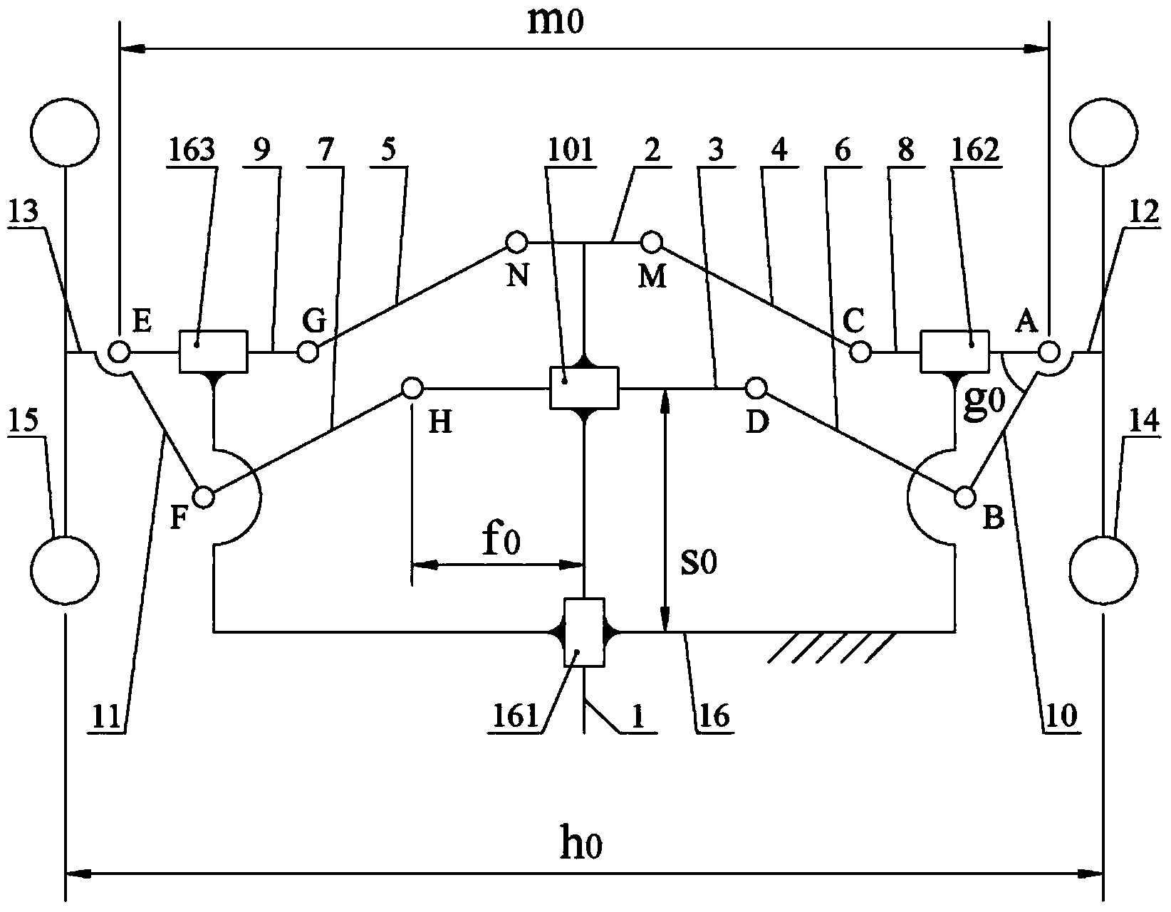 Underpan steering mechanism suitable for regulation of wheel track