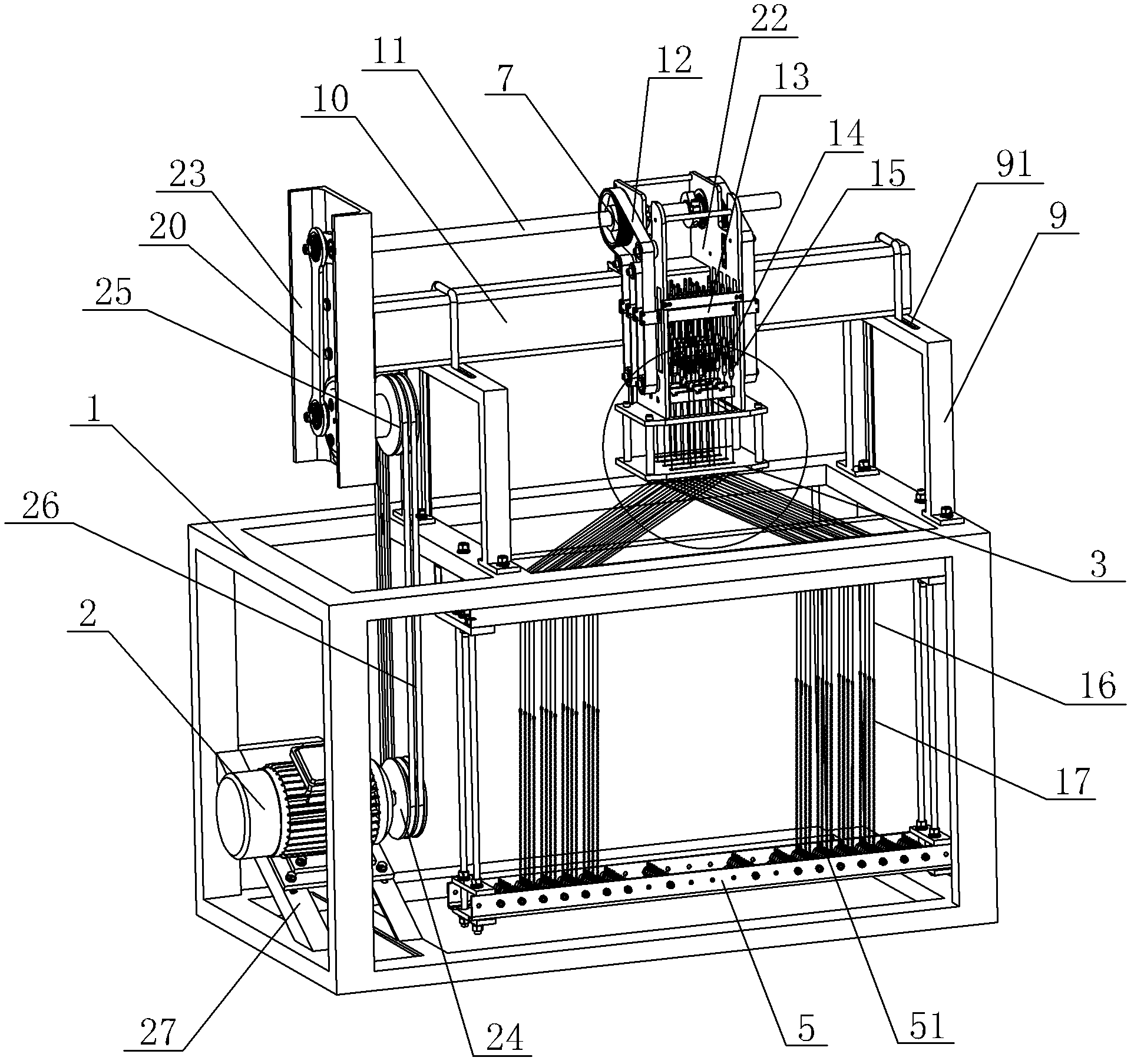 Through silk thread spring testing device