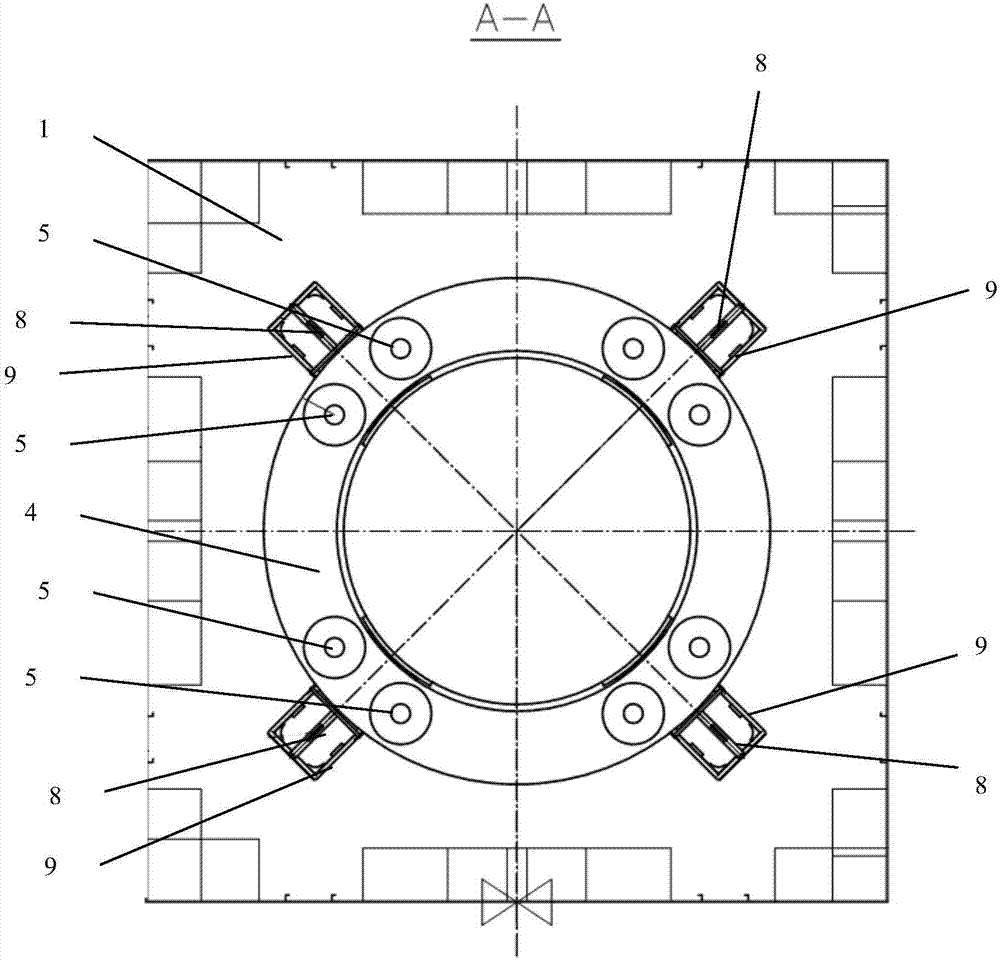 Double-movable-ring-beam continuous lifting mechanism and ascending and descending working method thereof