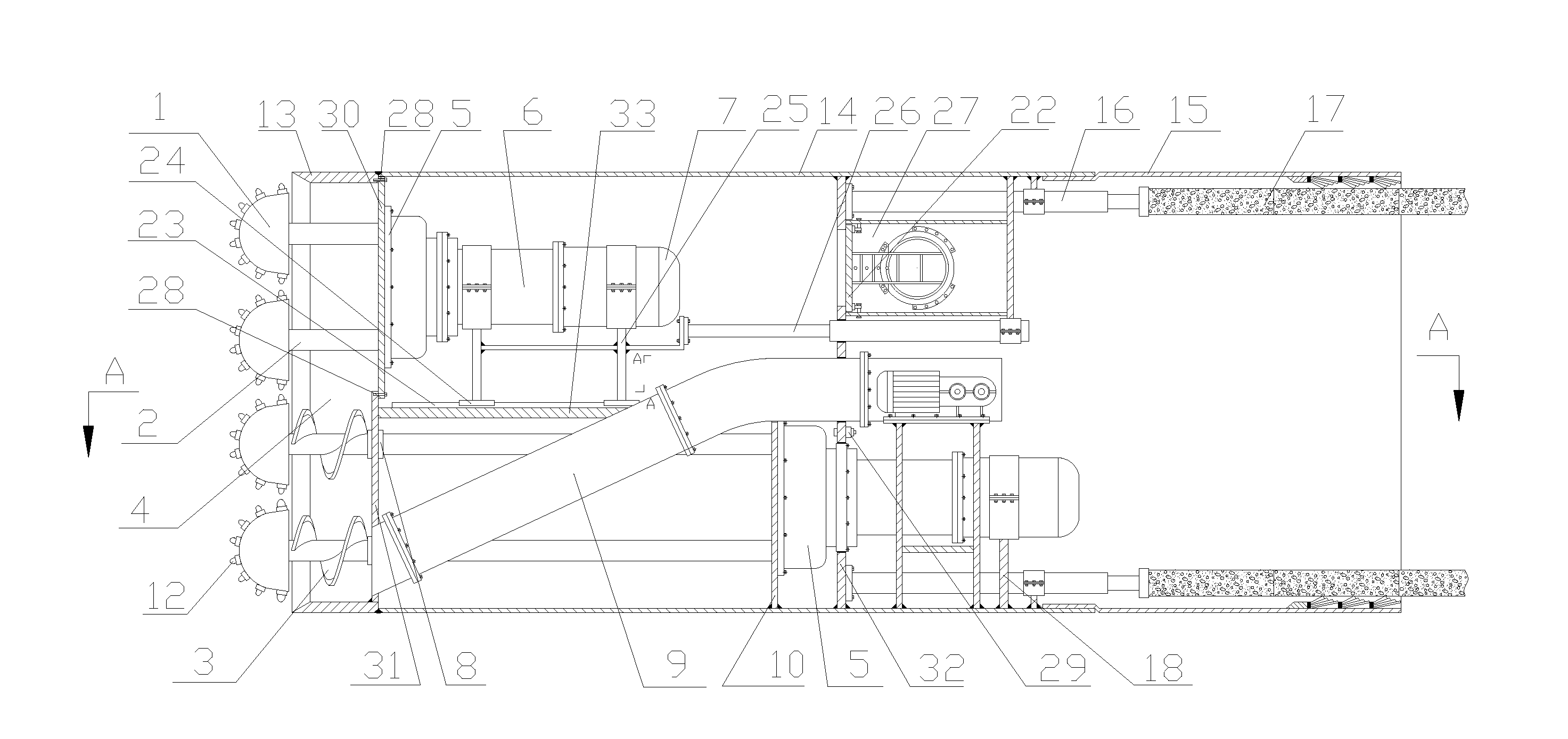 Earth Pressure Balance Shield Machine without Cutter Disk