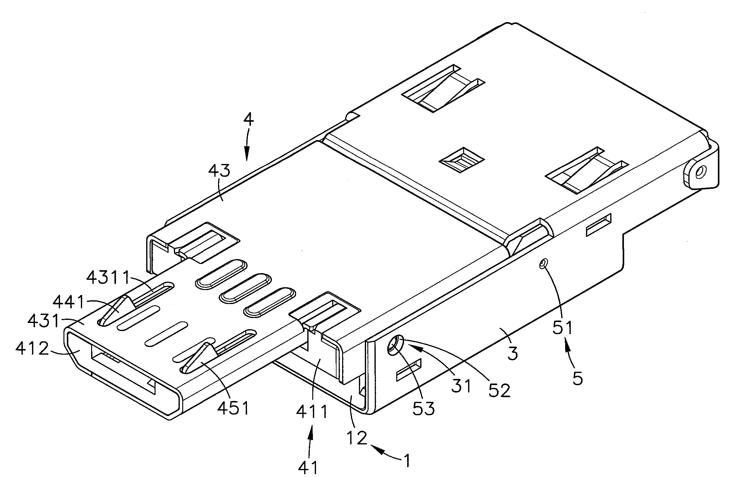 Switching module of USB electrical connector