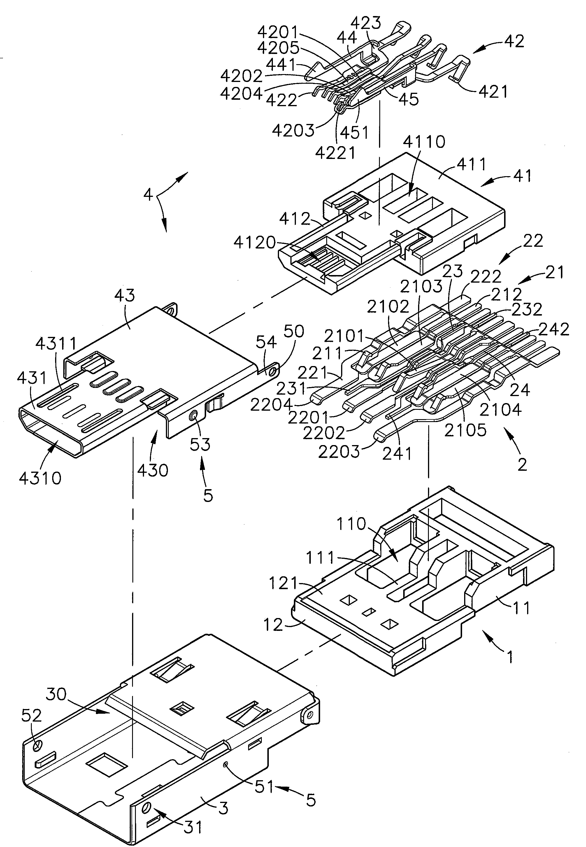 Switching module of USB electrical connector