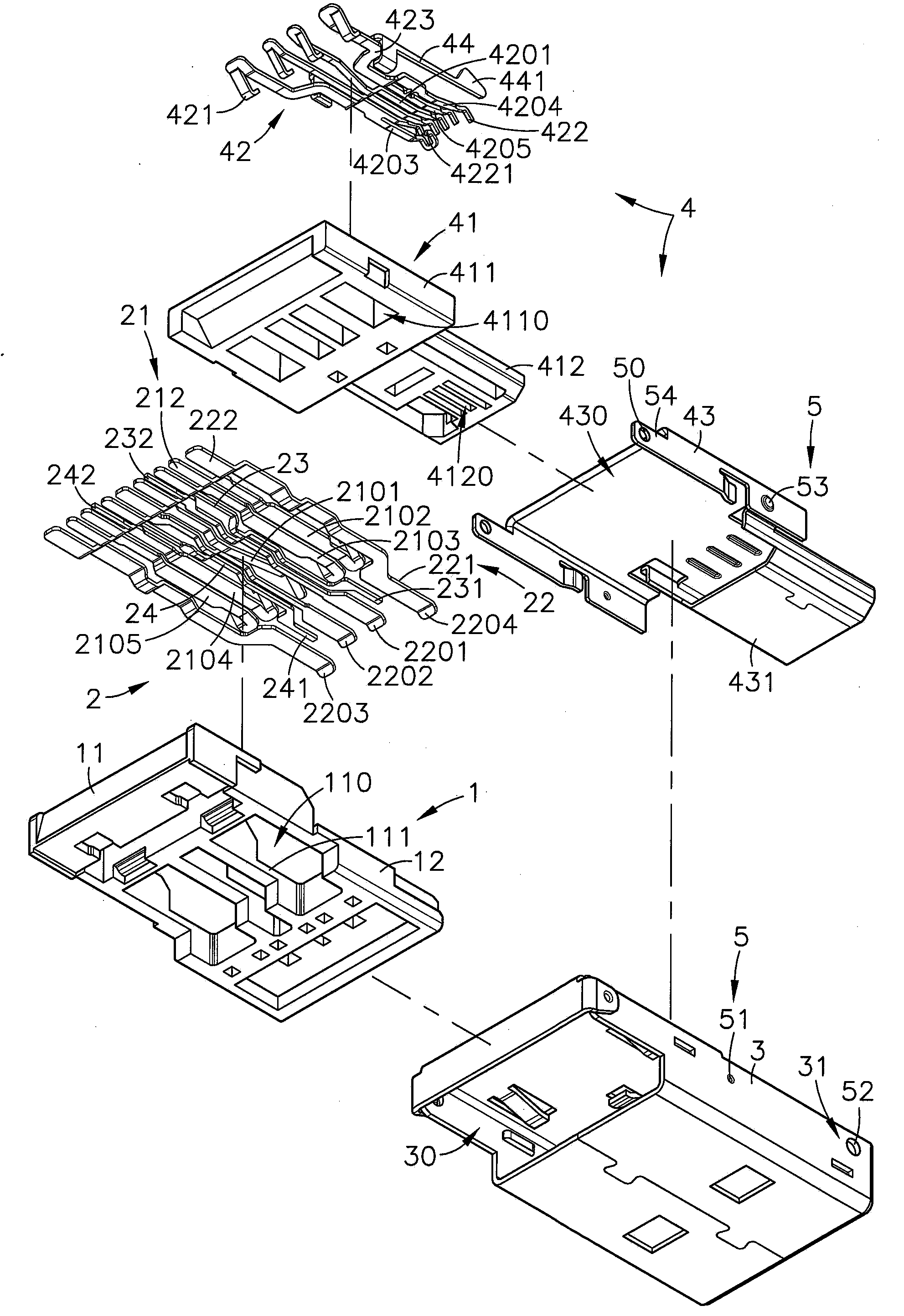 Switching module of USB electrical connector