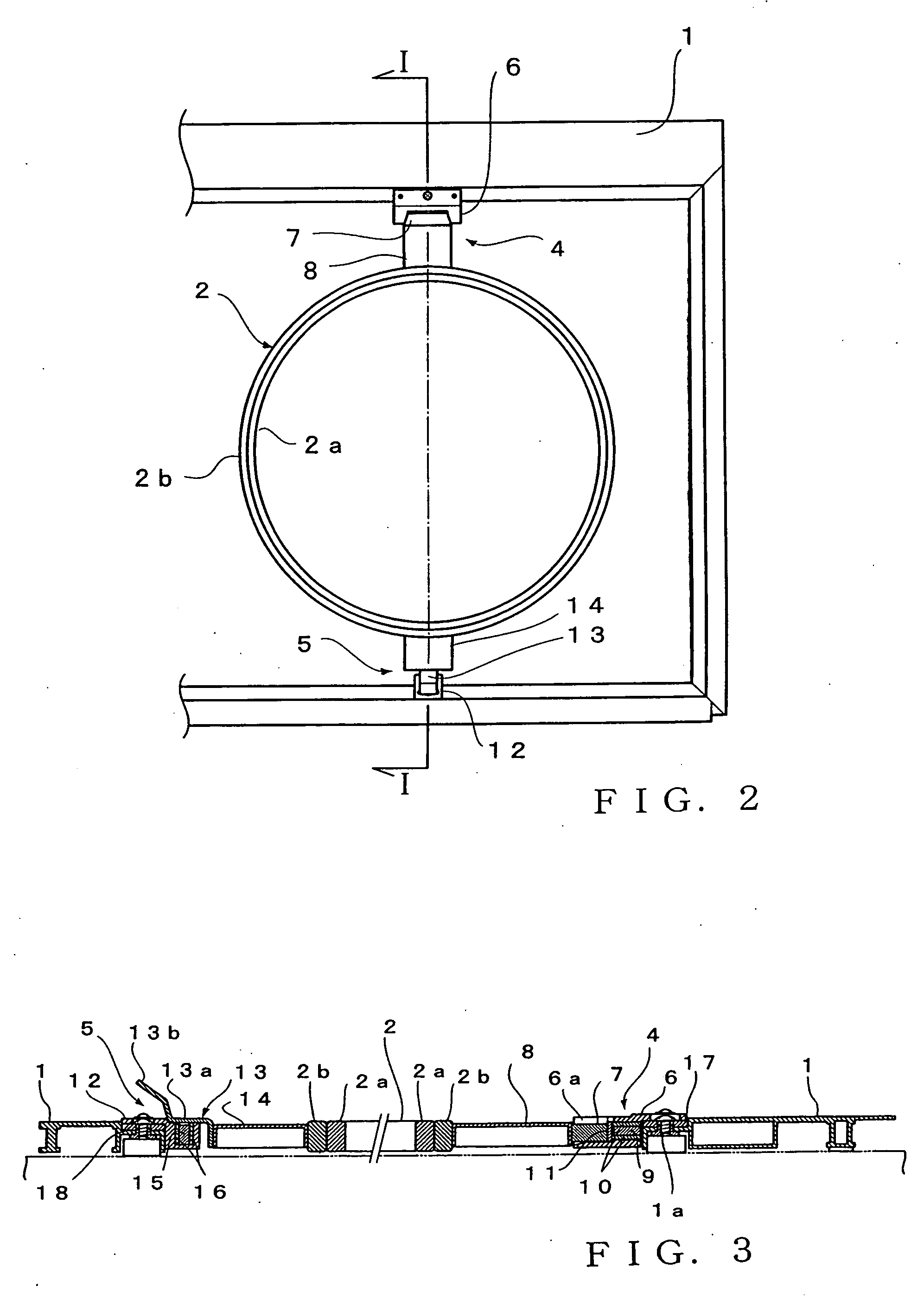 Mounting structure of embroidery frame