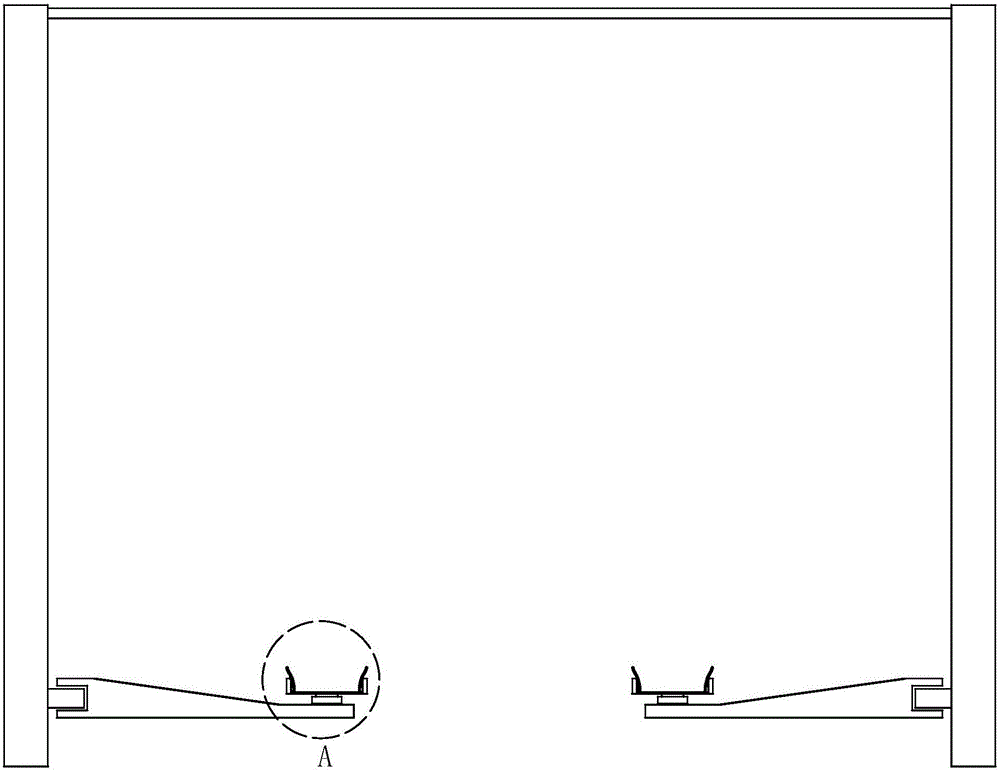 Double-column lift with holding and locking type tray