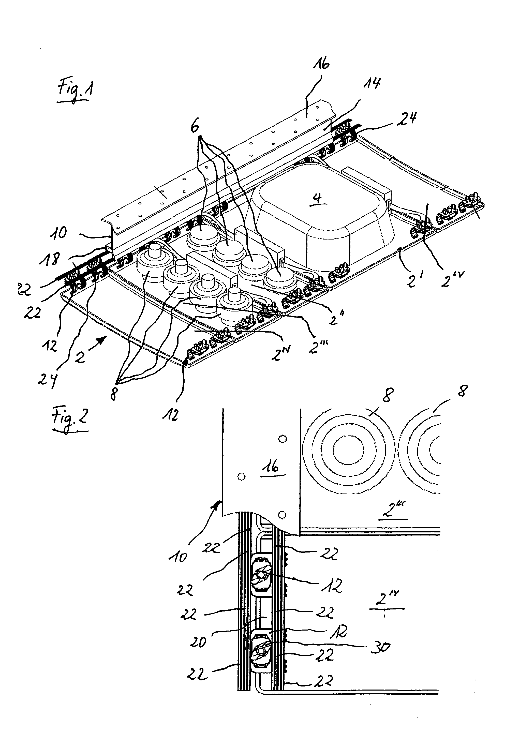 Arrangement of at least one personal service unit in a vehicle