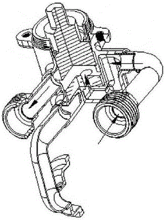 Rotation type waterway three-way switching device