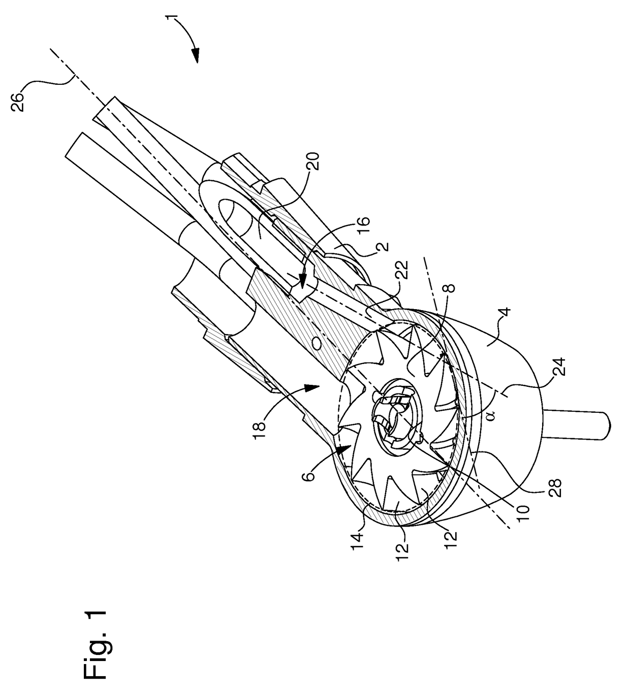 Dental or surgical compressed air handpiece and turbine for such a handpiece