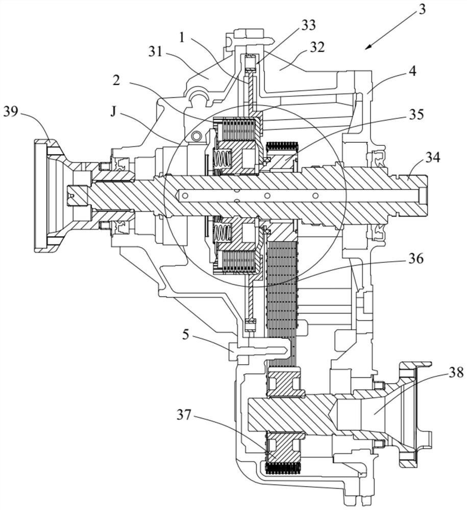 Dynamic testing device for temperature of steel disc of clutch, wet clutch assembly and four-wheel drive transfer case