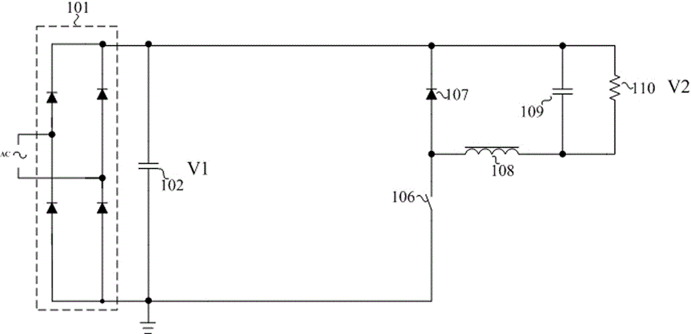 LED drive circuit with high power factor and no flicker