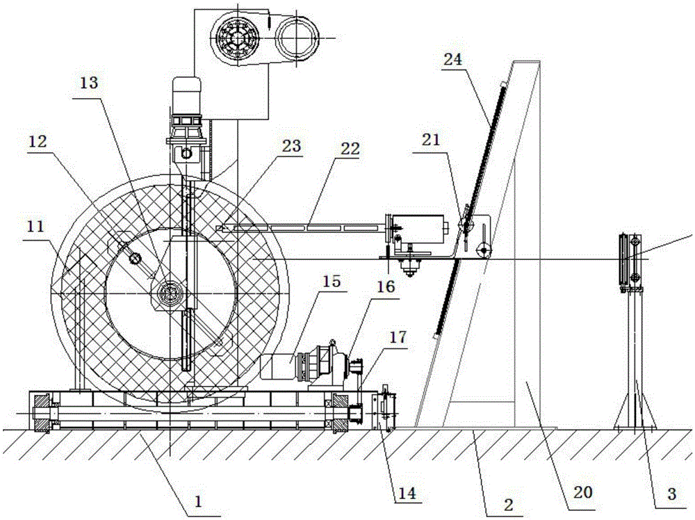 Take-up device for cable arrangement system