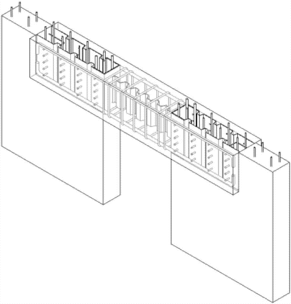 Assembled coupling beam with built-in profiled steel sheet groove structure