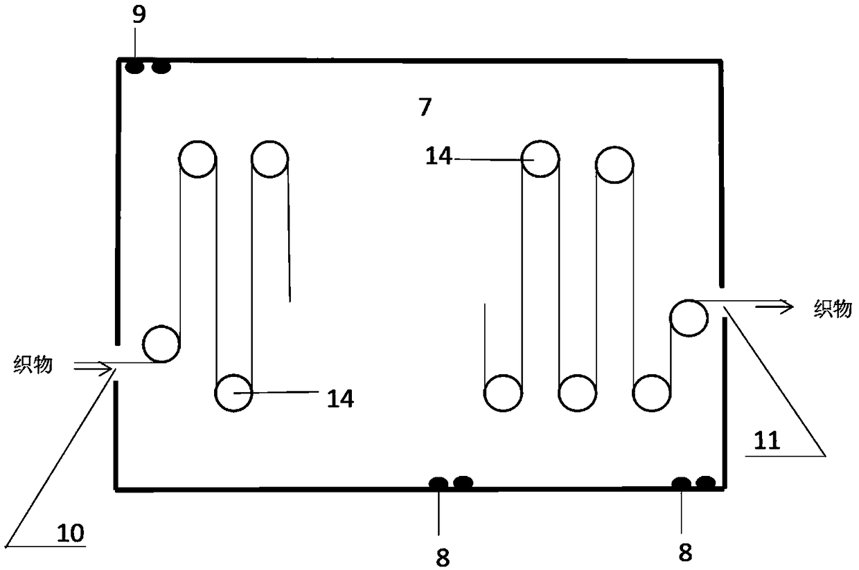 Device for continuous dyeing through bubble wet steaming