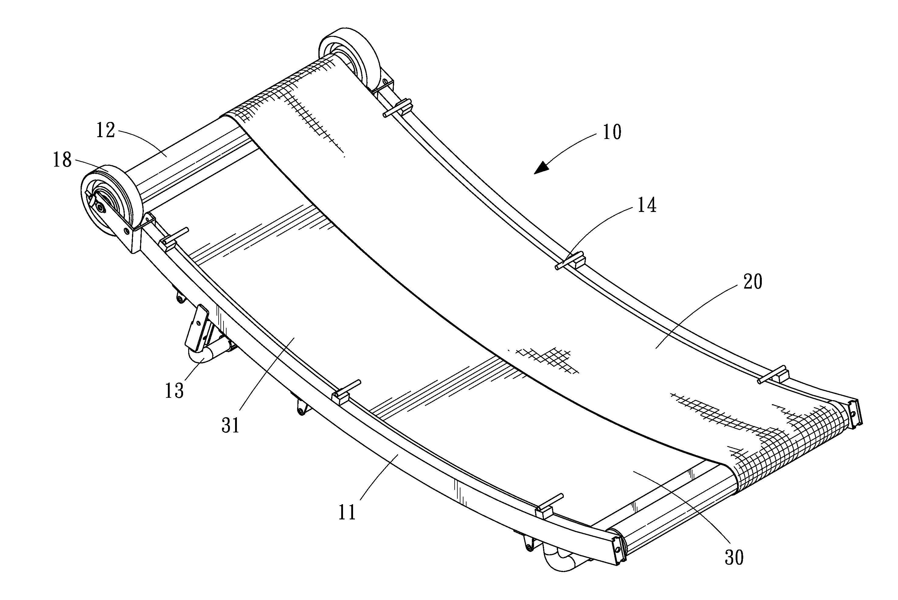 Inexpensive Treadmill with a Concave Platform