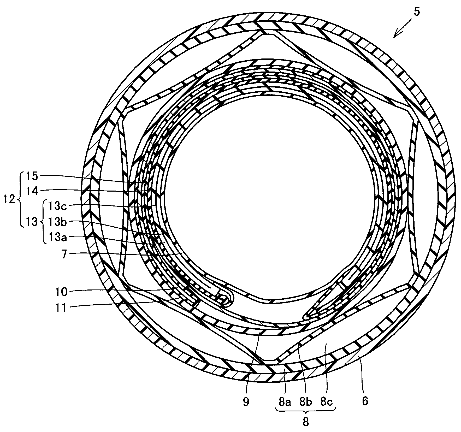 Device for securing living body by pressing