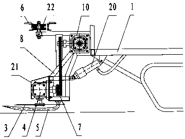 Harvester header device with multiple obliquely-arranged disc-shaped cutters and harvesting method