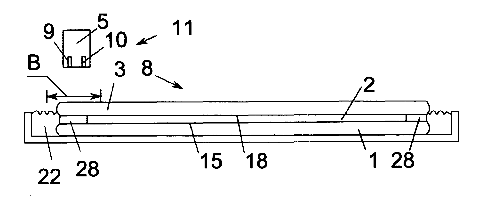 Measuring device and method for measuring layer thicknesses and defects in a wafer stack