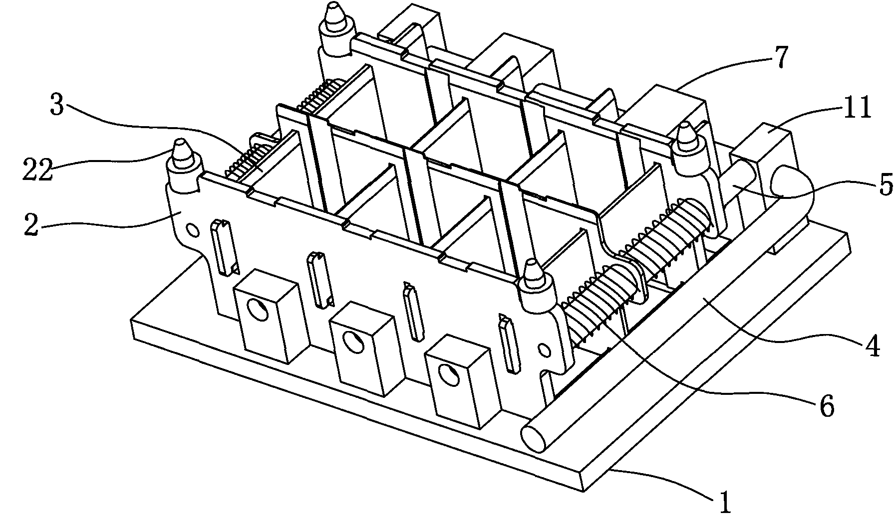 Modified structure of battery integral installation jig